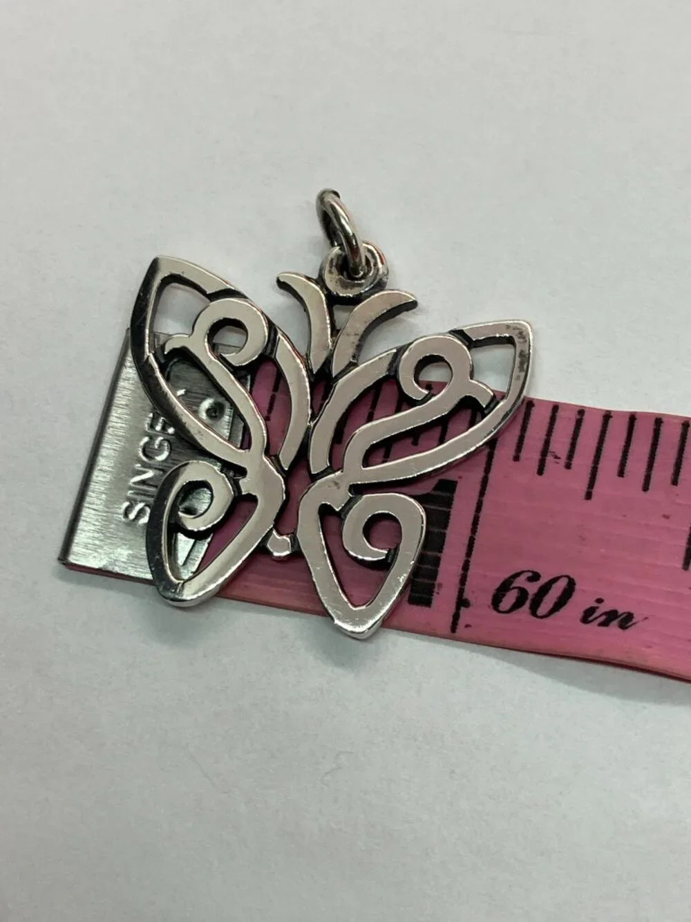 James Avery Sterling Silver Lace Wing Butterfly Pendant Charm - Picture 5 of 9